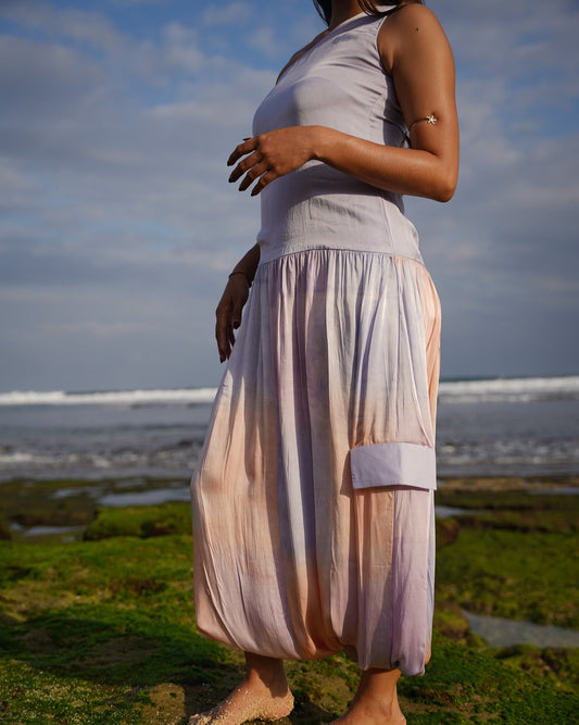 Balloon De Lune Jumpsuit Dress - Lavender Grey