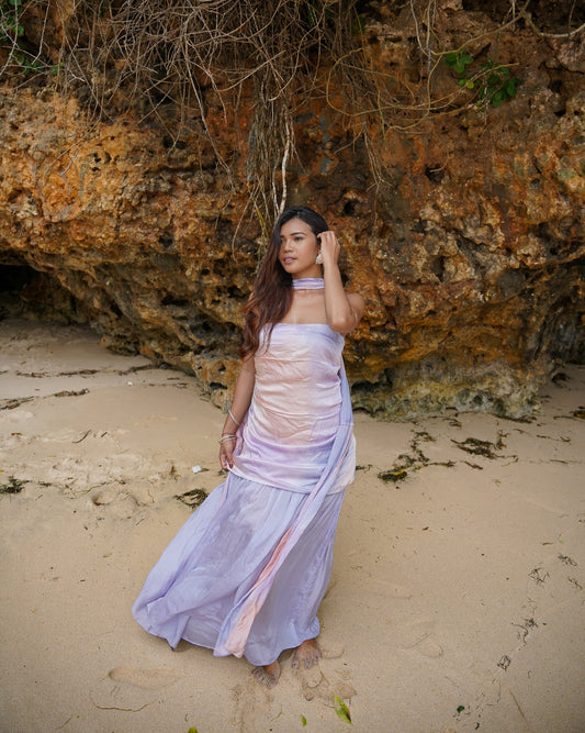 Soleil Veil Dress - Lavender Grey