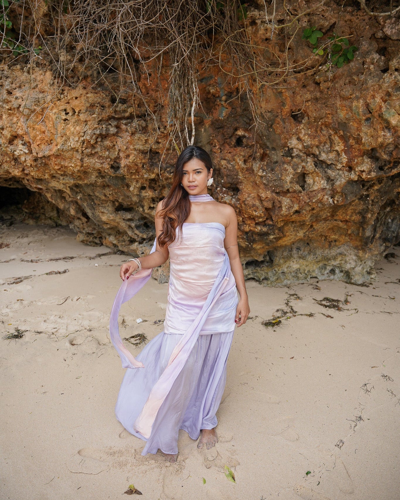 Soleil Veil Dress - Lavender Grey