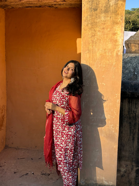 Rust Rush Hand block Suit Set