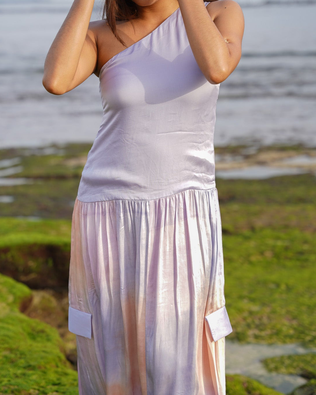 Balloon De Lune Jumpsuit Dress - Lavender Grey