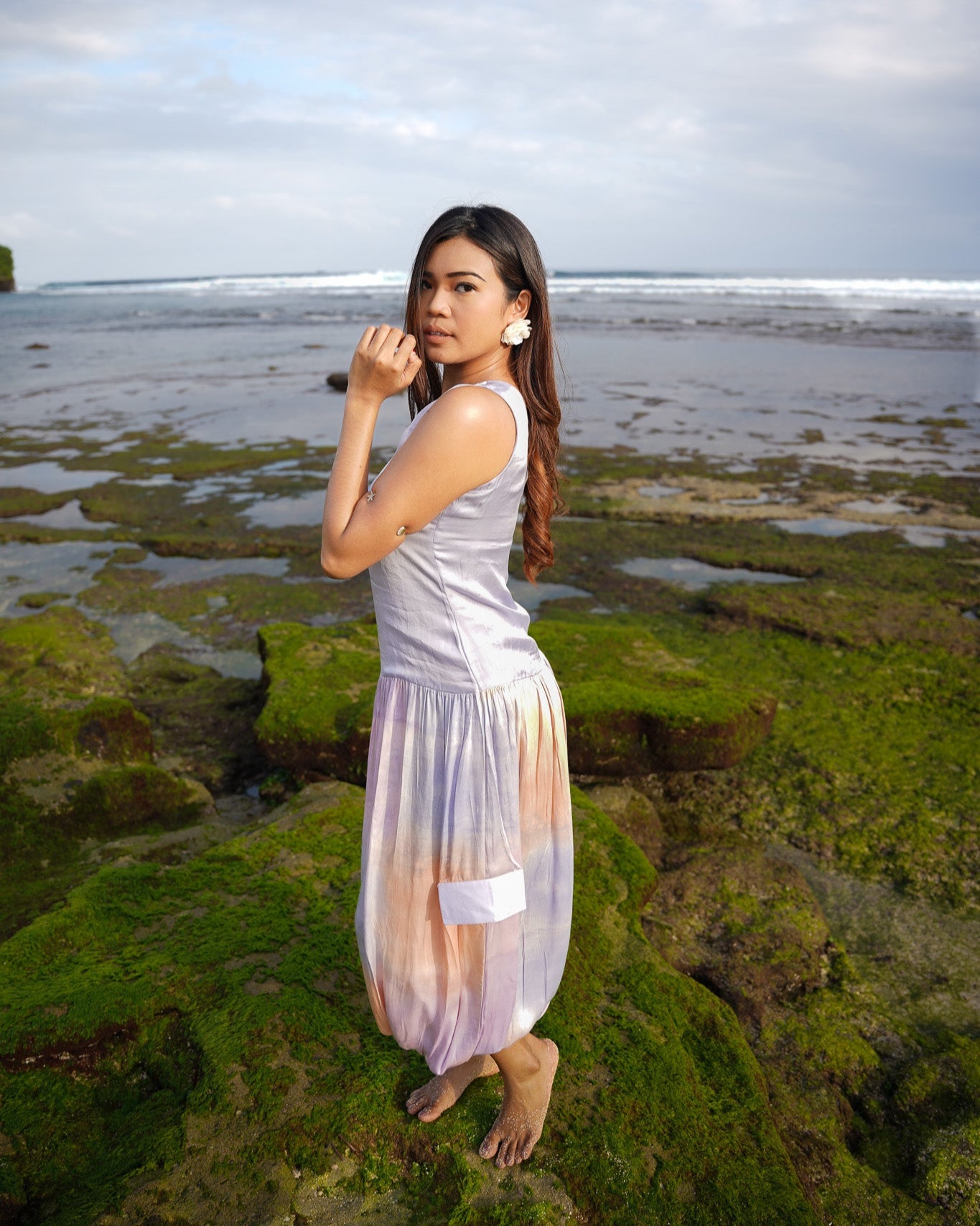 Balloon De Lune Jumpsuit Dress - Lavender Grey