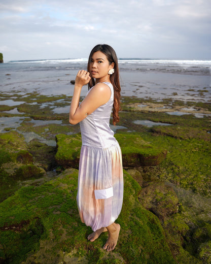 Balloon De Lune Jumpsuit Dress - Lavender Grey