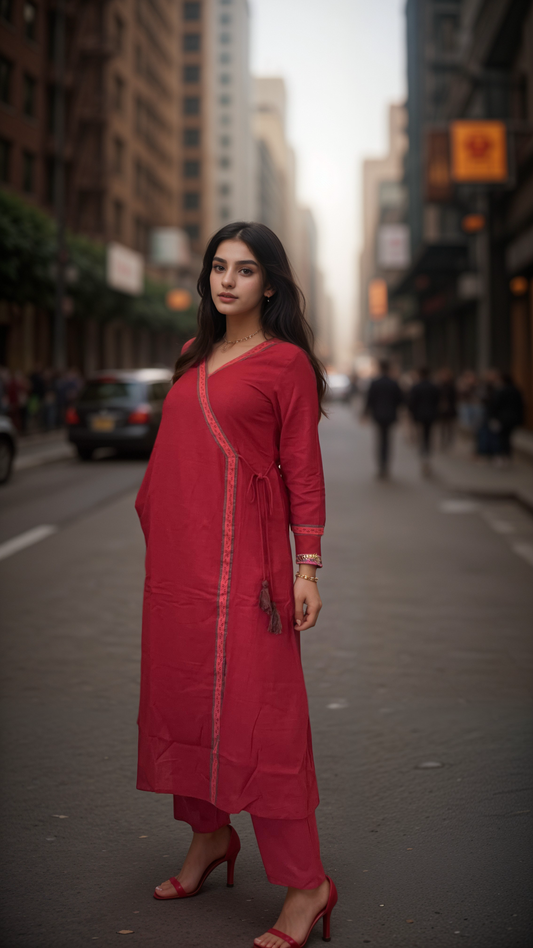 Naya Nazariya Angrakha - Red