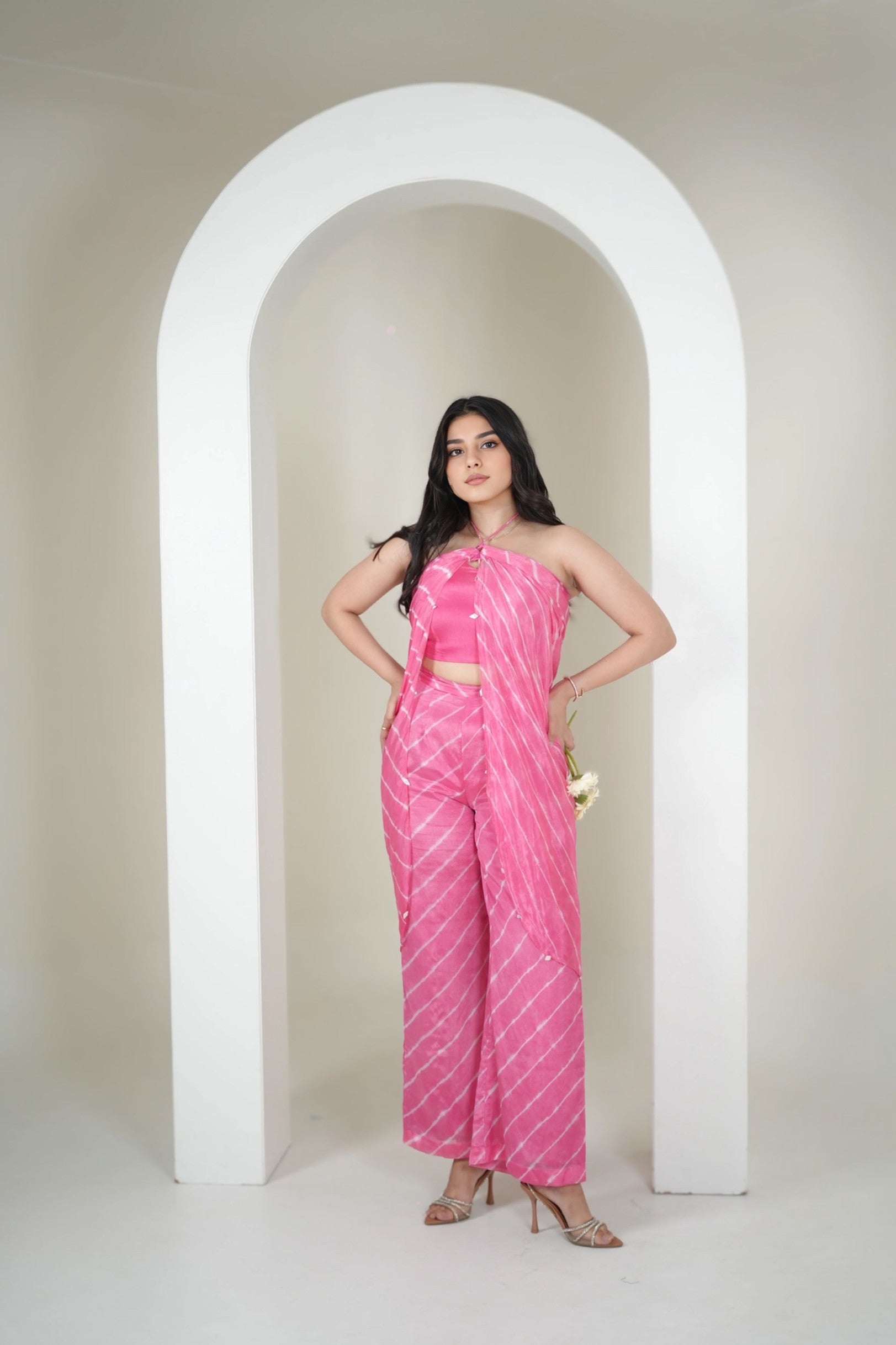 Pink Reign Leheriya Co-ord Set