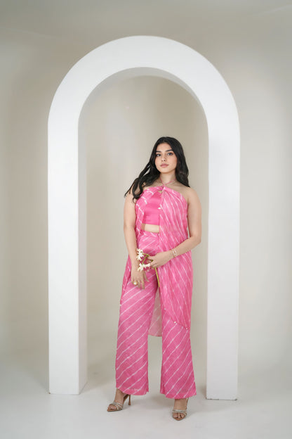 Pink Reign Leheriya Co-ord Set