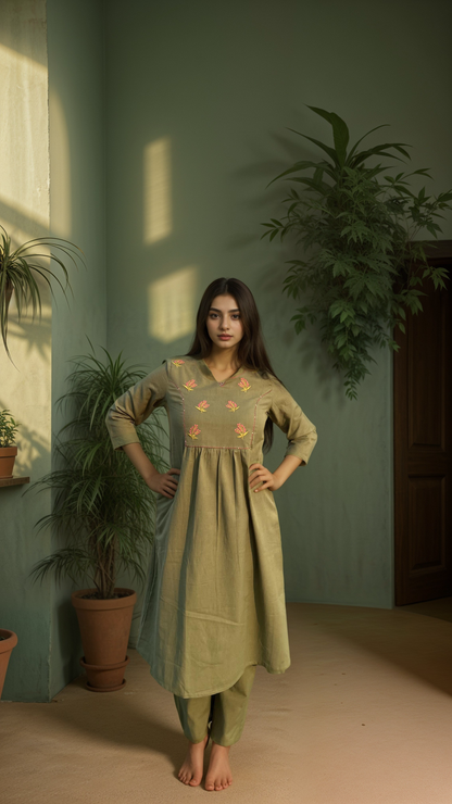 Rozana Set - Thatch Green