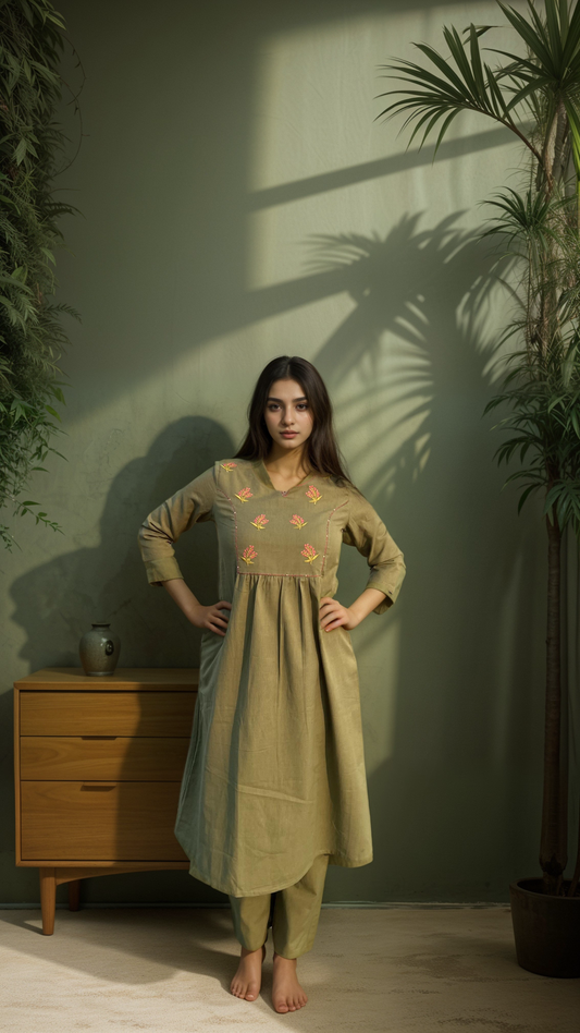 Rozana Set - Thatch Green
