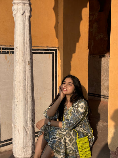 Akaar Dress - Blue,  Green