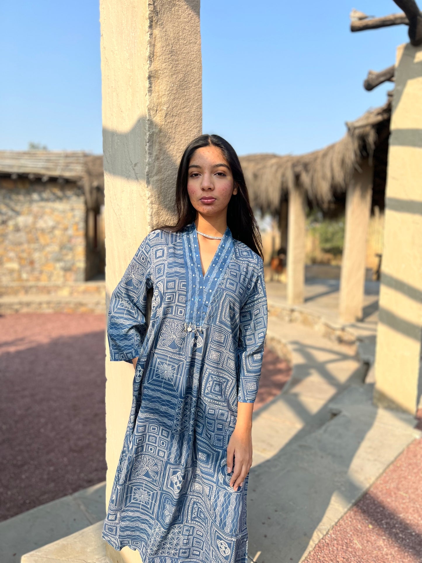 Boho Gloss Co-ord Set - Blue