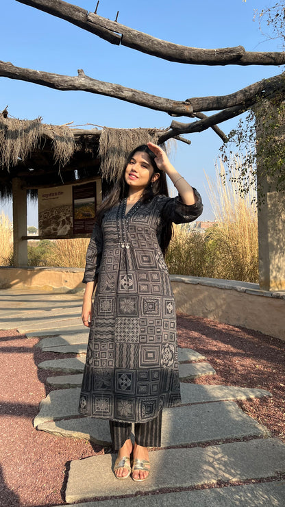 Boho Gloss Co-ord Set - Black