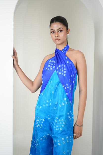 Bandhani Breeze Jumpsuit - Bluish