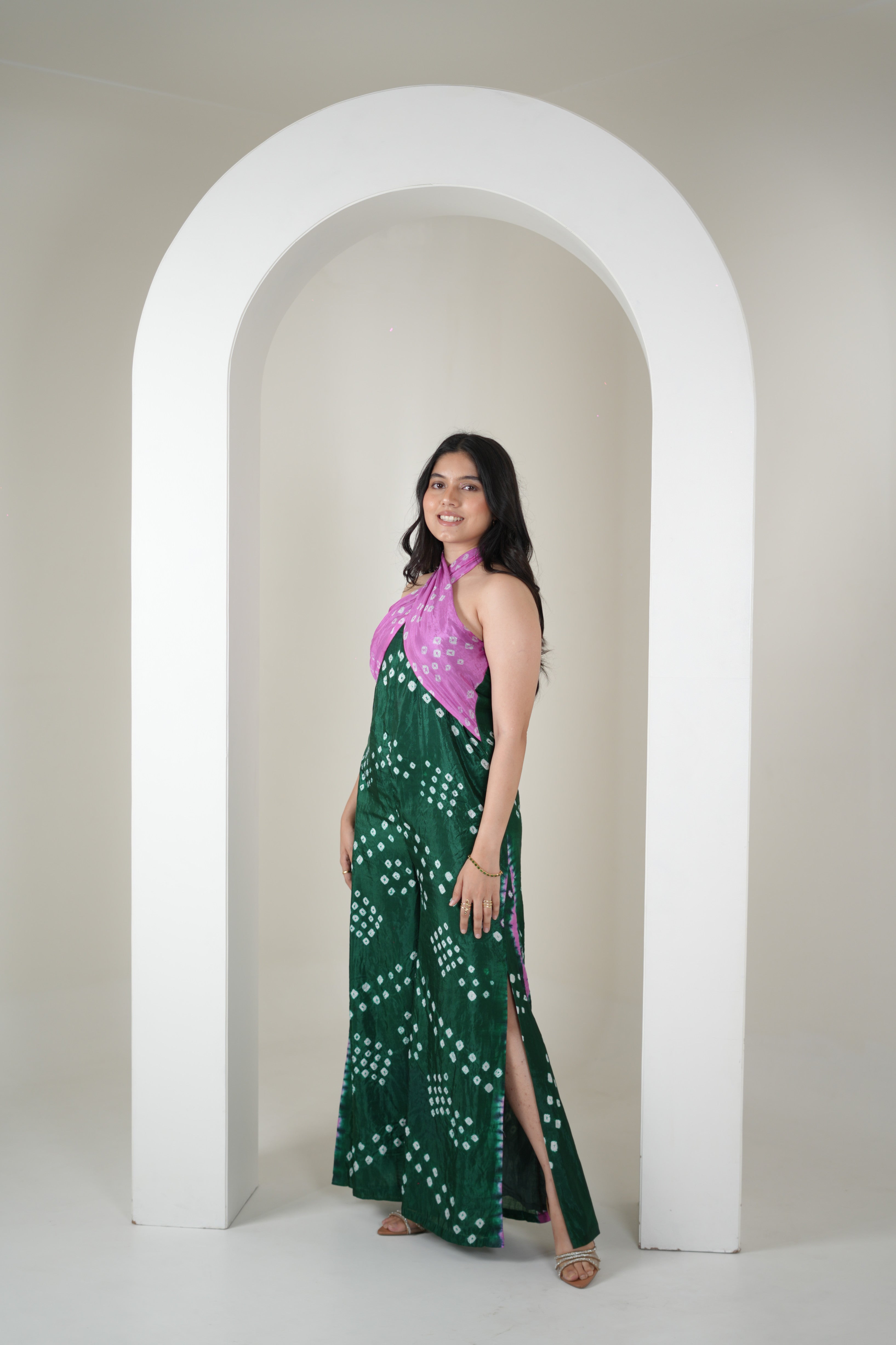 Bandhani Breeze Jumpsuit - Greenish