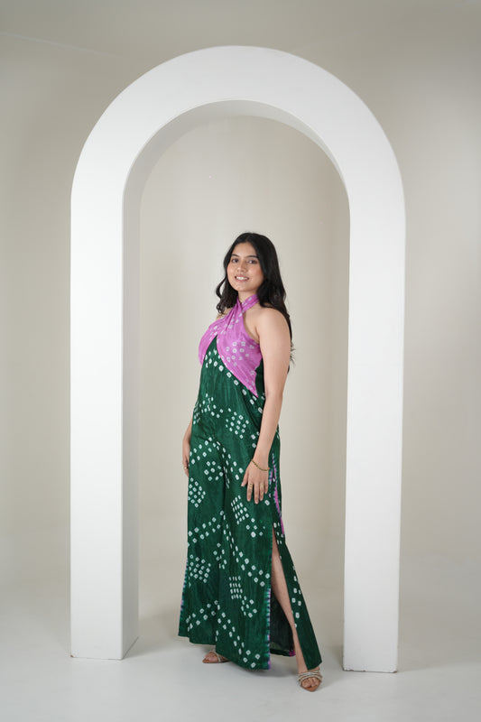 Bandhani Breeze Jumpsuit - Greenish