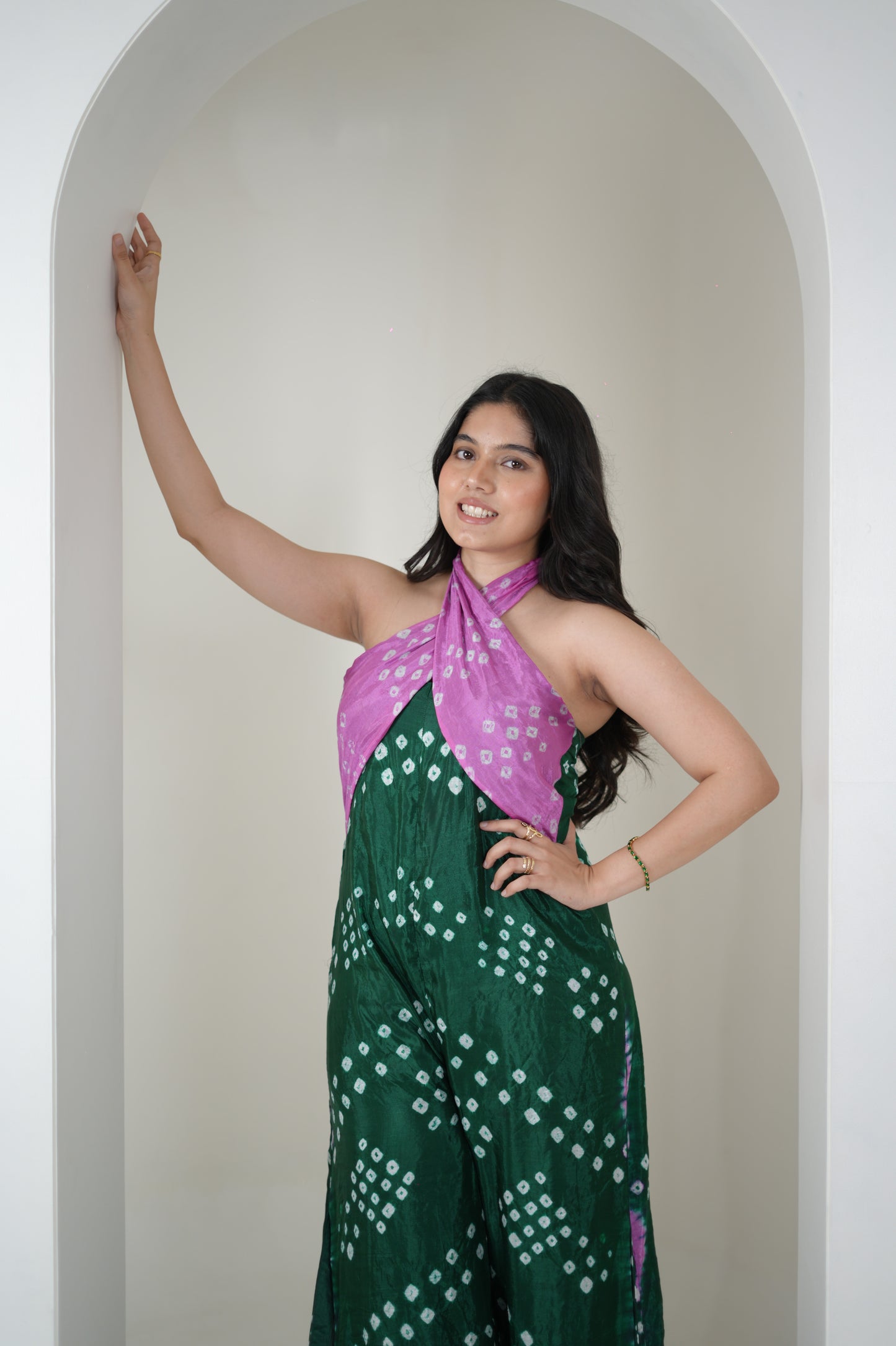 Bandhani Breeze Jumpsuit - Greenish